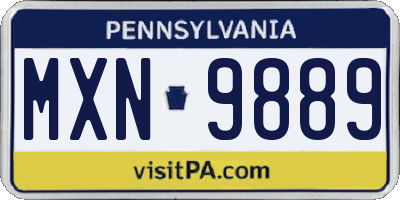 PA license plate MXN9889