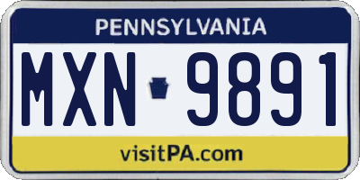 PA license plate MXN9891