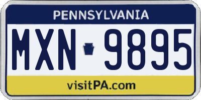PA license plate MXN9895