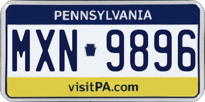 PA license plate MXN9896