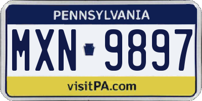 PA license plate MXN9897