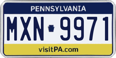 PA license plate MXN9971