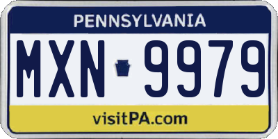 PA license plate MXN9979