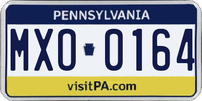 PA license plate MXO0164