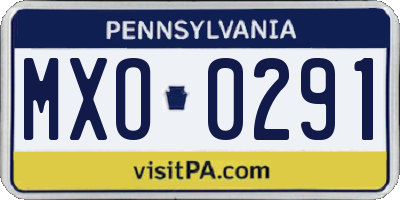 PA license plate MXO0291