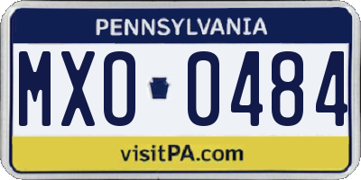 PA license plate MXO0484
