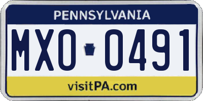PA license plate MXO0491