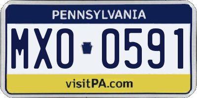 PA license plate MXO0591
