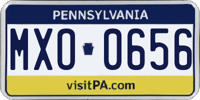 PA license plate MXO0656