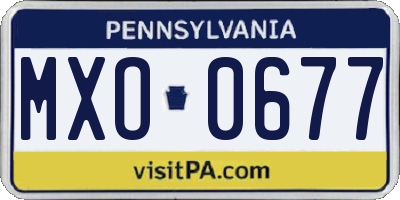 PA license plate MXO0677