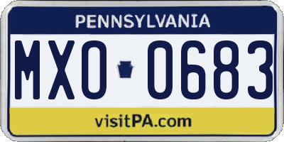 PA license plate MXO0683
