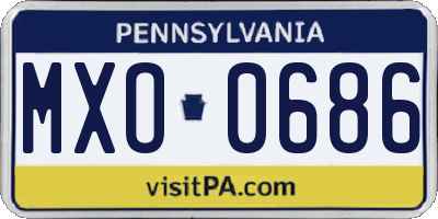 PA license plate MXO0686