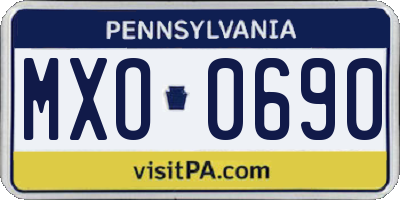 PA license plate MXO0690