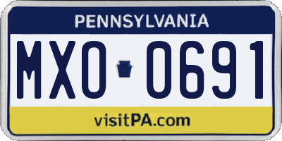 PA license plate MXO0691