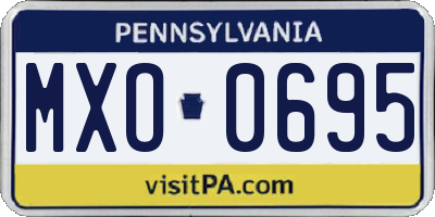 PA license plate MXO0695