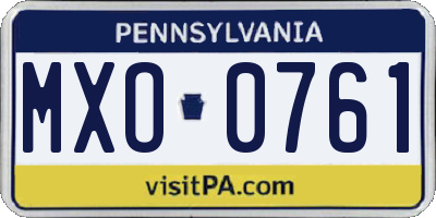 PA license plate MXO0761