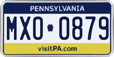 PA license plate MXO0879