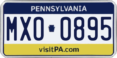 PA license plate MXO0895