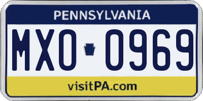 PA license plate MXO0969