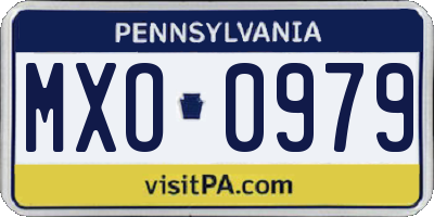 PA license plate MXO0979