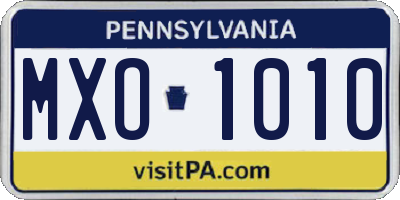 PA license plate MXO1010