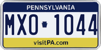 PA license plate MXO1044