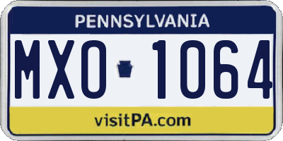 PA license plate MXO1064