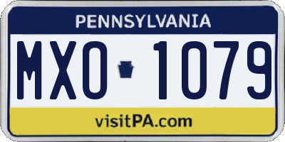 PA license plate MXO1079