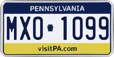 PA license plate MXO1099