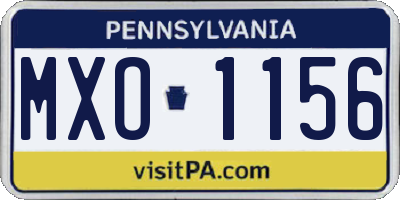 PA license plate MXO1156