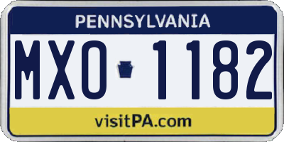 PA license plate MXO1182