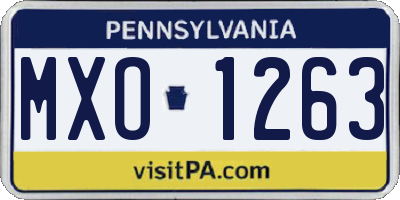 PA license plate MXO1263