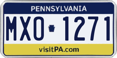 PA license plate MXO1271