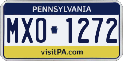 PA license plate MXO1272