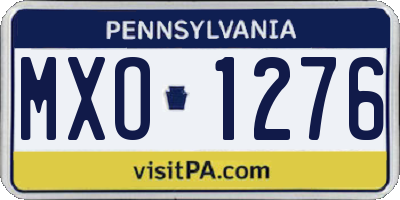 PA license plate MXO1276