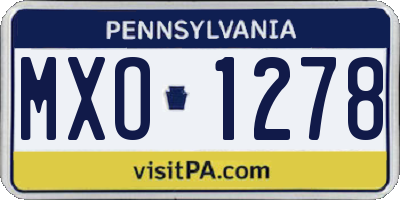 PA license plate MXO1278