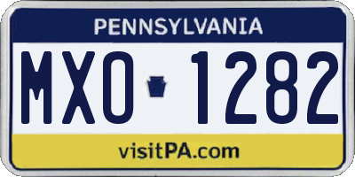 PA license plate MXO1282