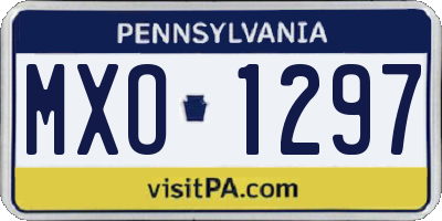 PA license plate MXO1297