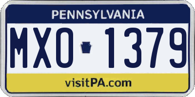 PA license plate MXO1379