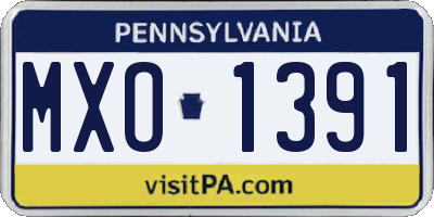PA license plate MXO1391
