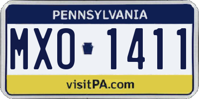 PA license plate MXO1411