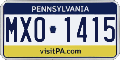 PA license plate MXO1415