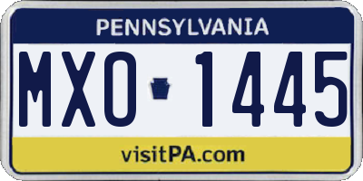 PA license plate MXO1445