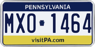 PA license plate MXO1464