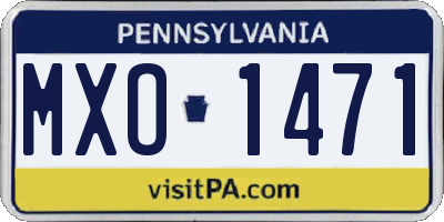 PA license plate MXO1471
