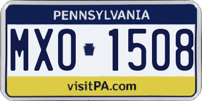 PA license plate MXO1508