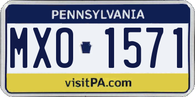 PA license plate MXO1571
