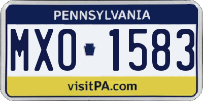 PA license plate MXO1583