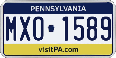 PA license plate MXO1589