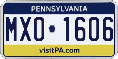 PA license plate MXO1606